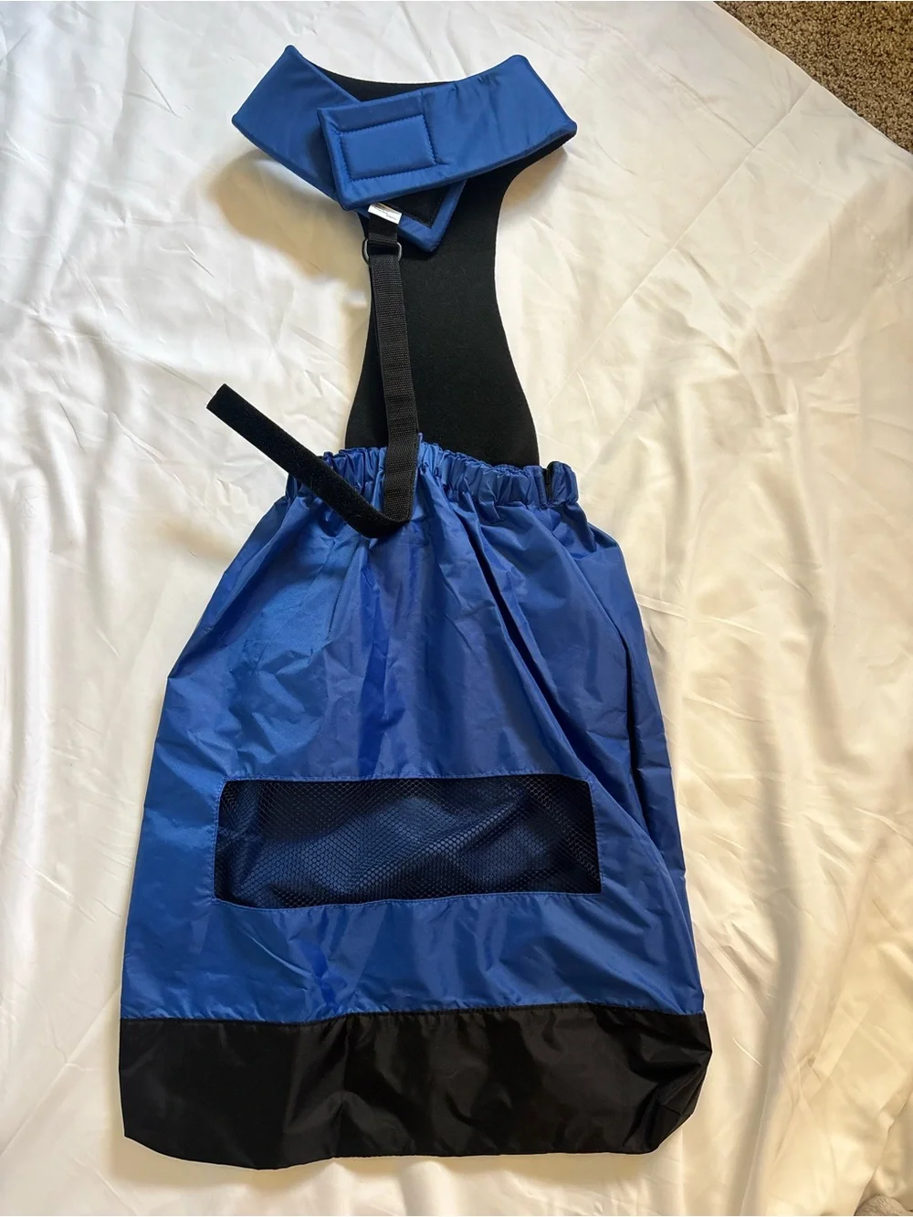 Walkin' Pets Walkin' Drag Bag Dog Drag Bag XL Blue/Black Nylon Leash Ring